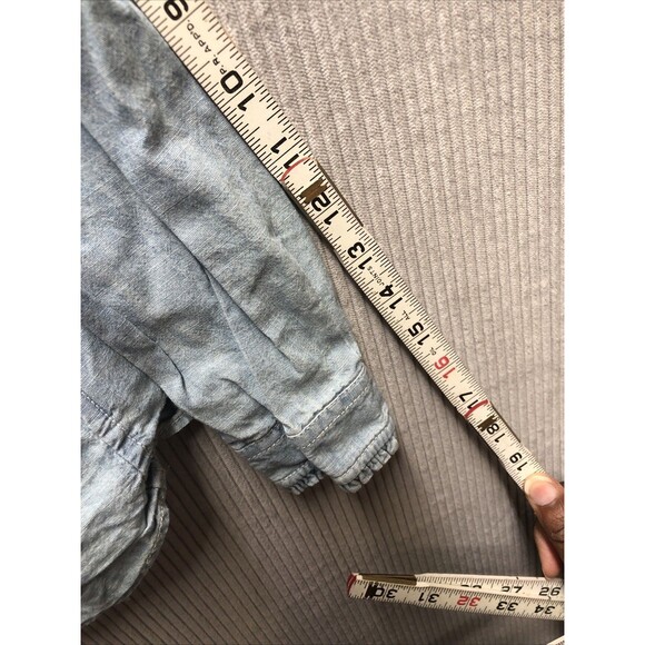 Polo Ralph Lauren Girls Denim Shirt Size 5 Button Up Round Ruffle Collar - Picture 10 of 14